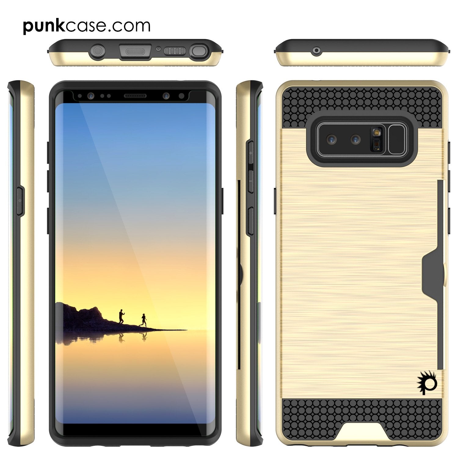 Galaxy Note 8 Case, PUNKcase [SLOT Series] Slim Fit for Samsung Note 8 [Gold]