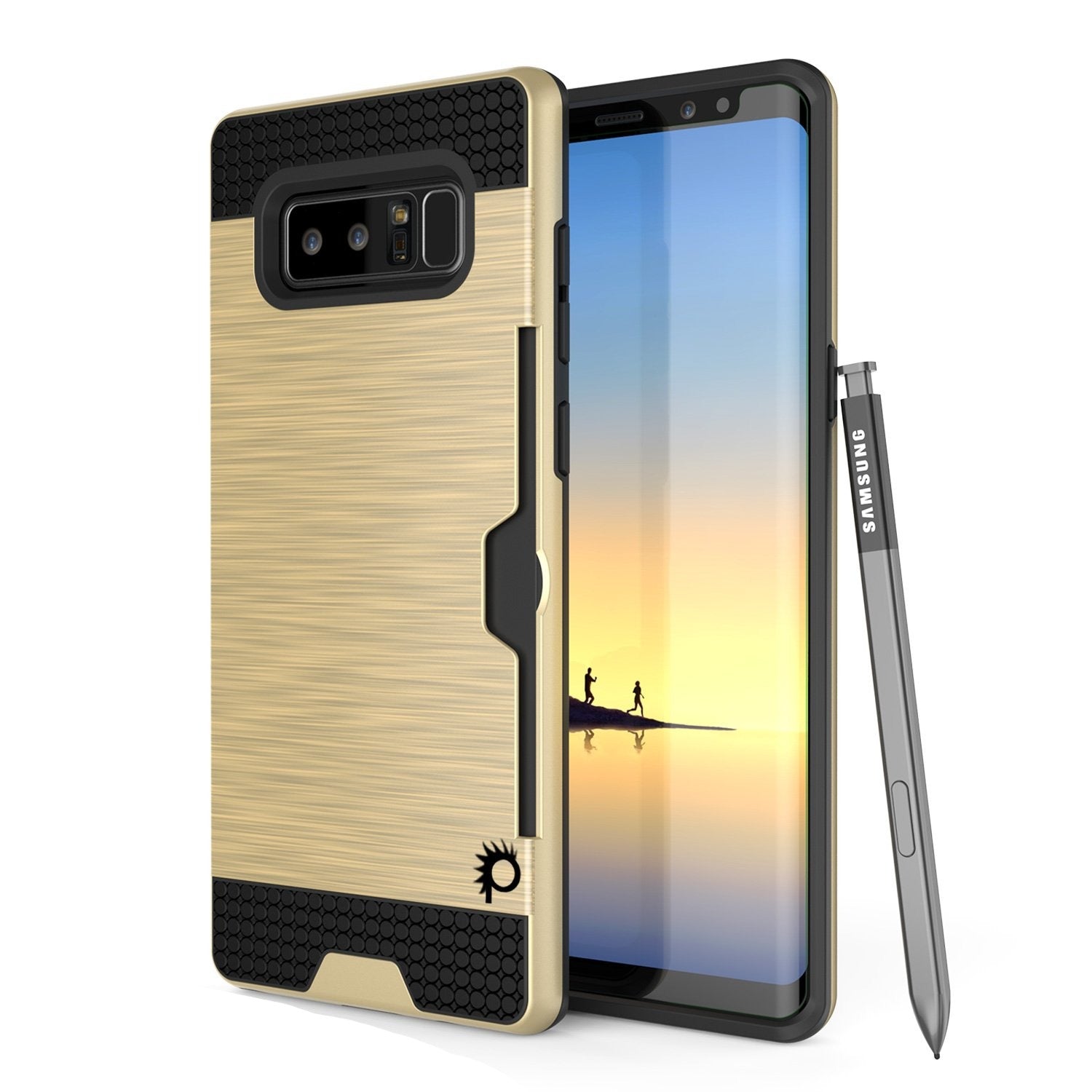 Galaxy Note 8 Case, PUNKcase [SLOT Series] Slim Fit for Samsung Note 8 [Gold]