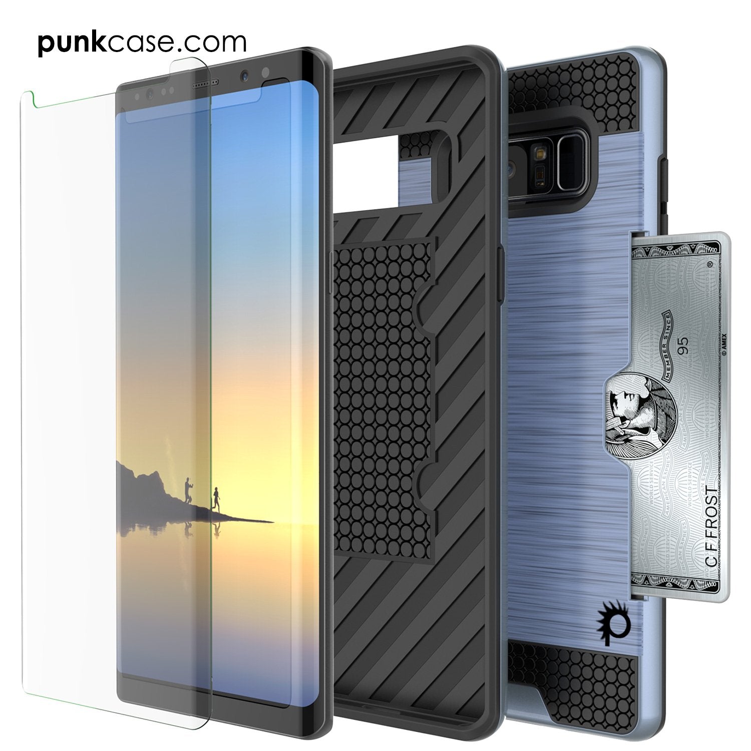 Galaxy Note 8 Case, PUNKcase [SLOT Series] Slim Fit for Samsung Note 8 [Navy]