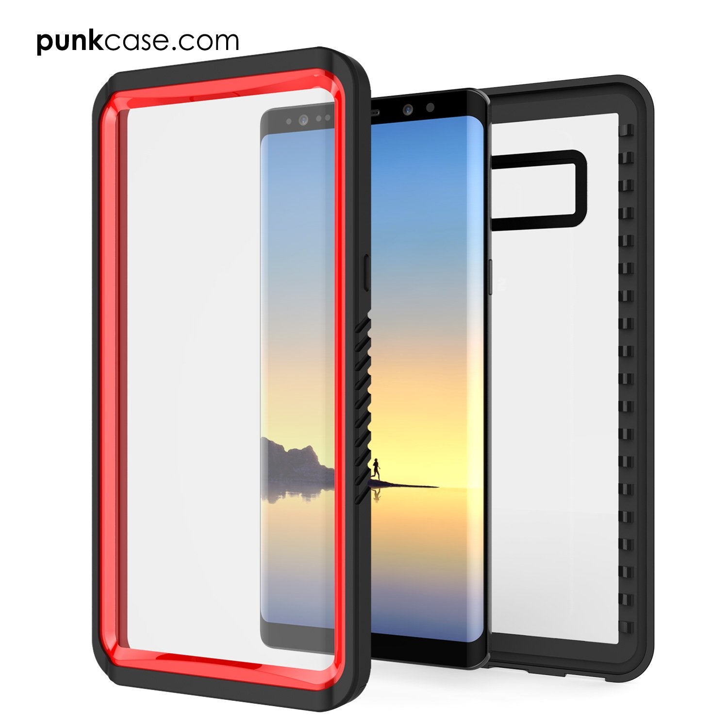 Galaxy Note 8 Case, Punkcase [Extreme Series] [Slim Fit] [IP68 Certified] [Shockproof] Armor Cover W/ Built In Screen Protector [Red]