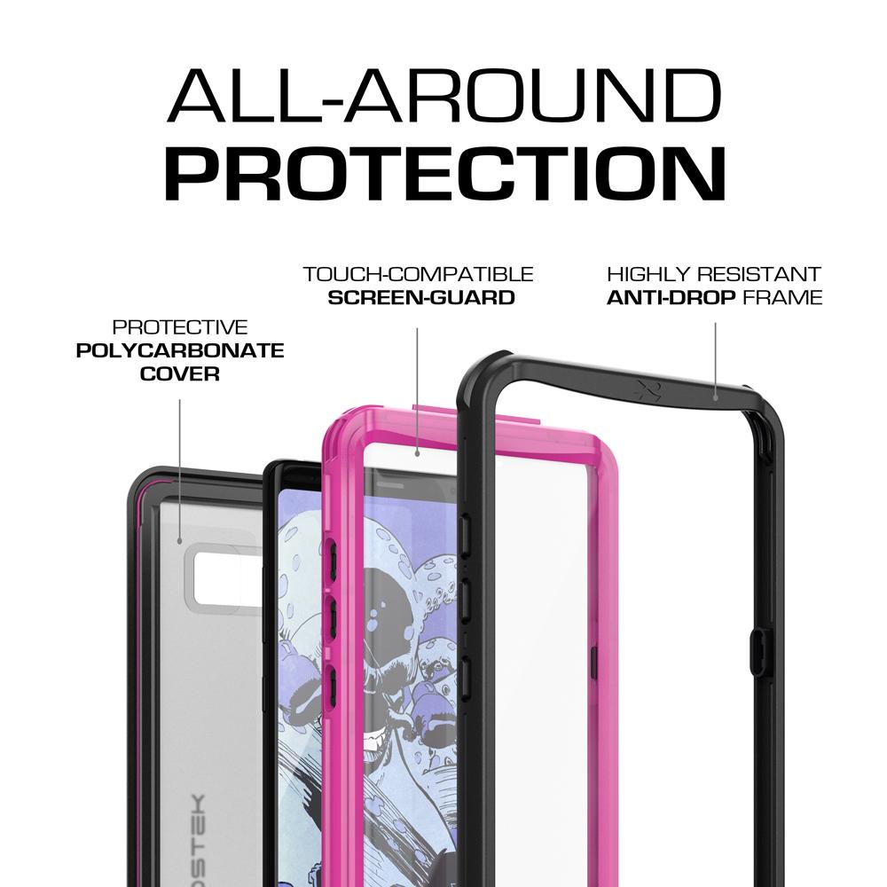 Galaxy Note 8, Ghostek Nautical Series  for Galaxy Note 8 Rugged Waterproof Case | PINK