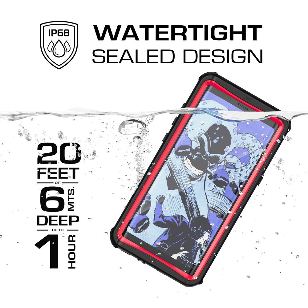 Galaxy Note 8, Ghostek Nautical Series  for Galaxy Note 8 Rugged Waterproof Case | RED