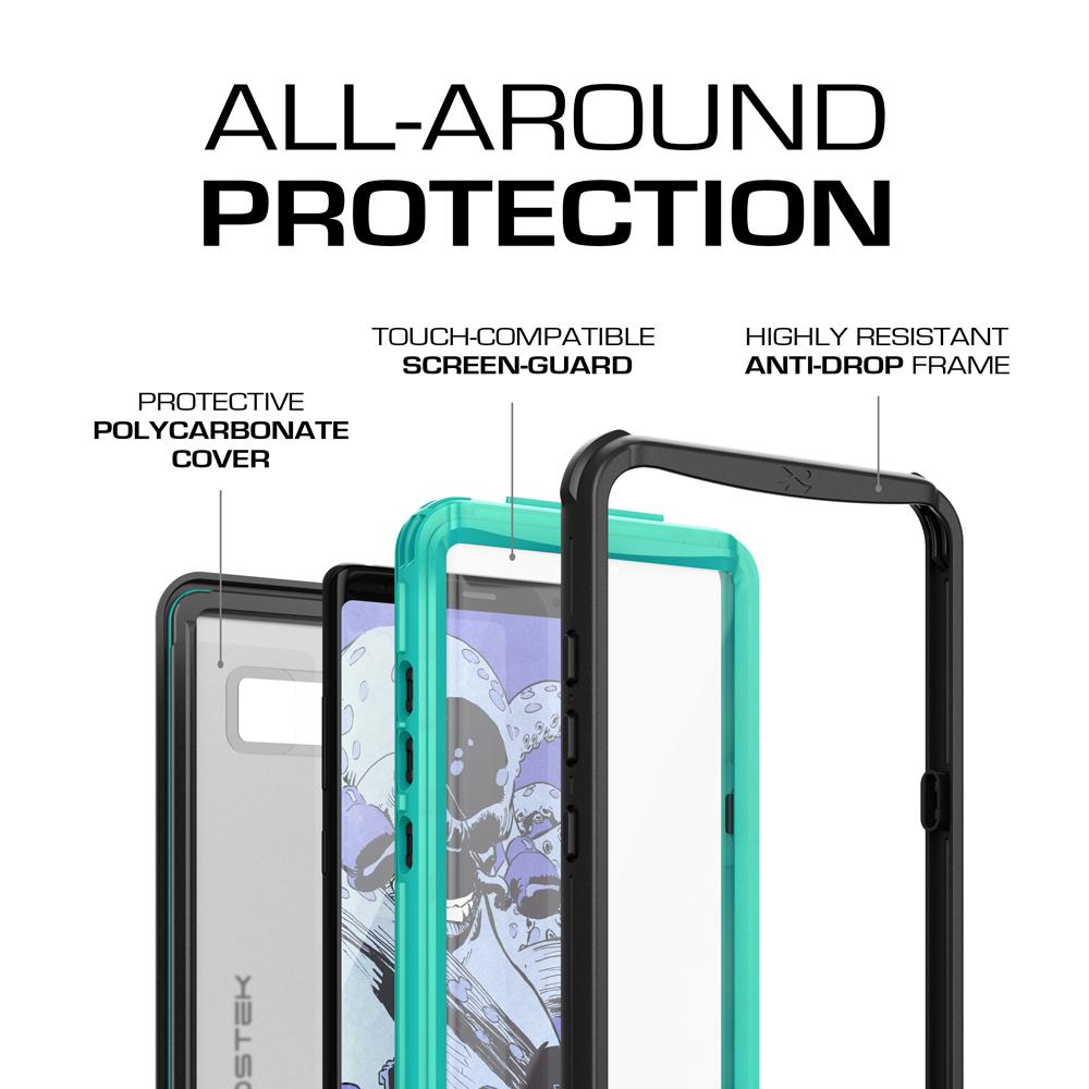 Galaxy Note 8, Ghostek Nautical Series  for Galaxy Note 8 Rugged Waterproof Case | TEAL