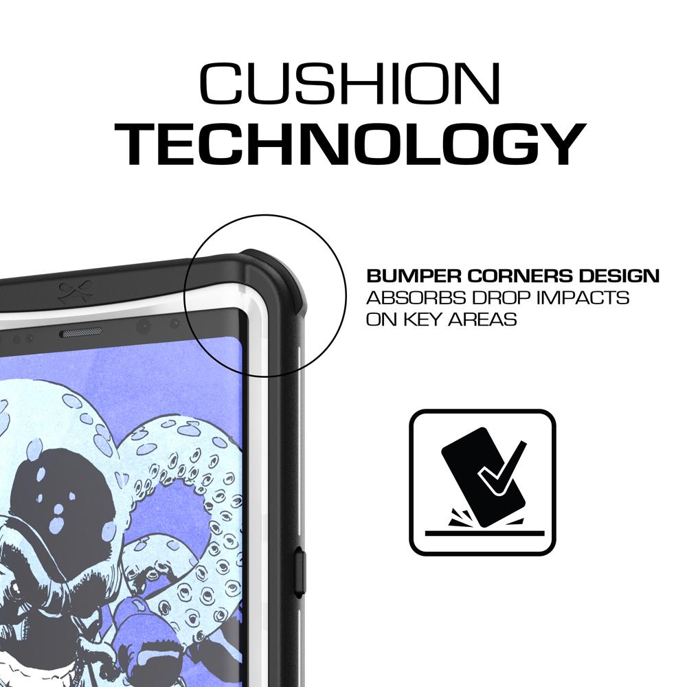 Galaxy Note 8 Case, Ghostek Nautical Slim Shockproof Waterproof Armor Cover | White