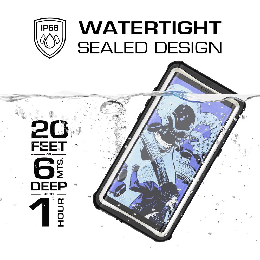 Galaxy Note 8 Case, Ghostek Nautical Slim Shockproof Waterproof Armor Cover | White