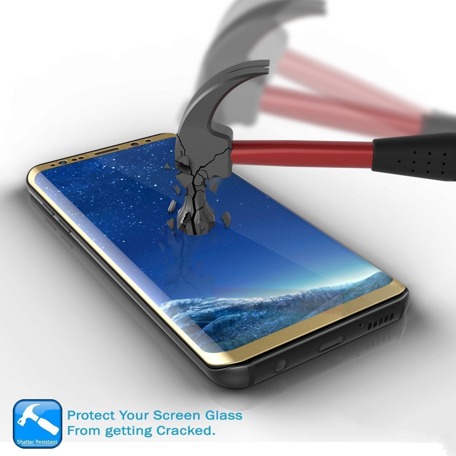 Galaxy S21  Gold Punkcase Glass SHIELD Tempered Glass Screen Protector 0.33mm Thick 9H Glass