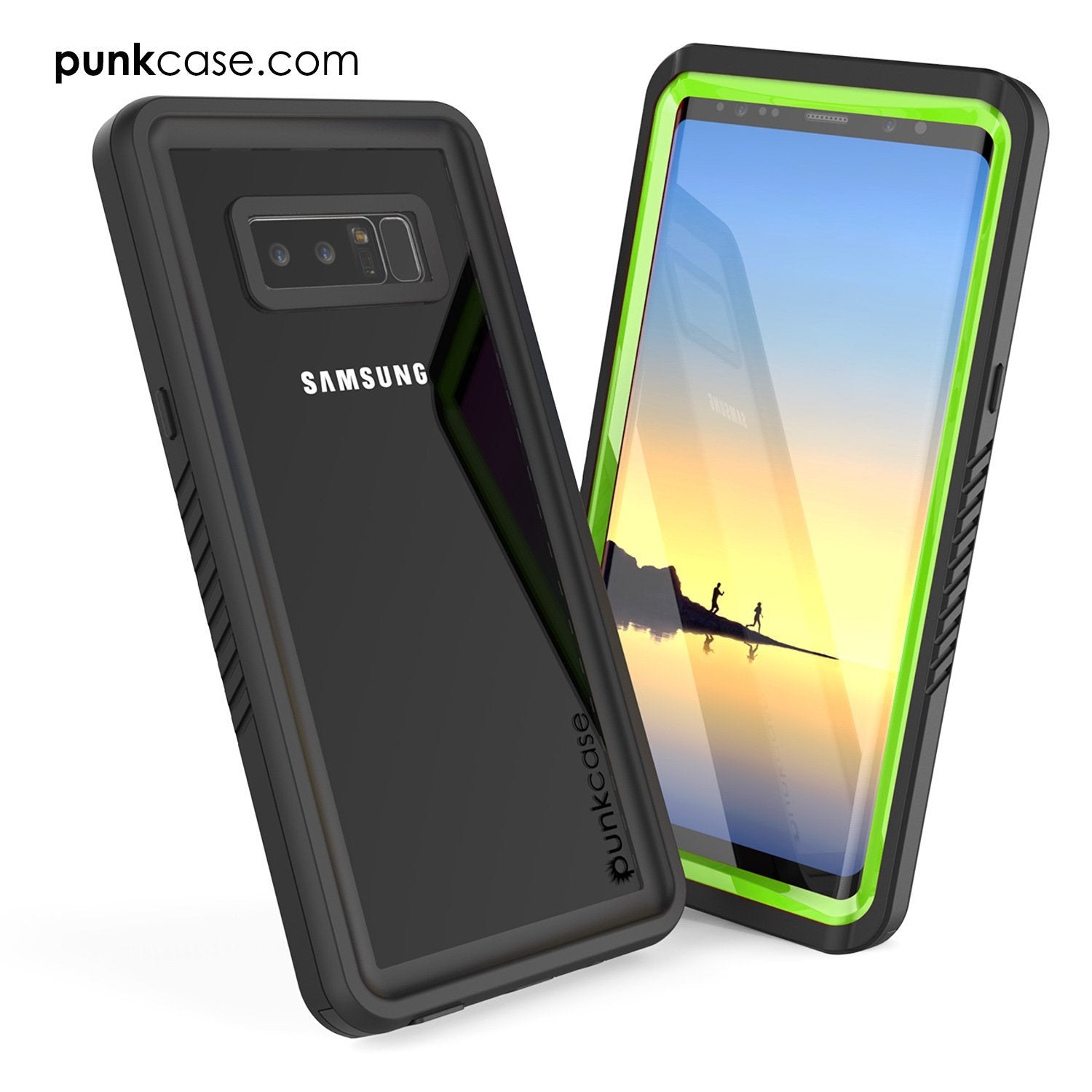 Galaxy Note 8 Case, Punkcase [Extreme Series] [Slim Fit] [IP68 Certified] [Shockproof] Armor Cover W/ Built In Screen Protector [Light Green]