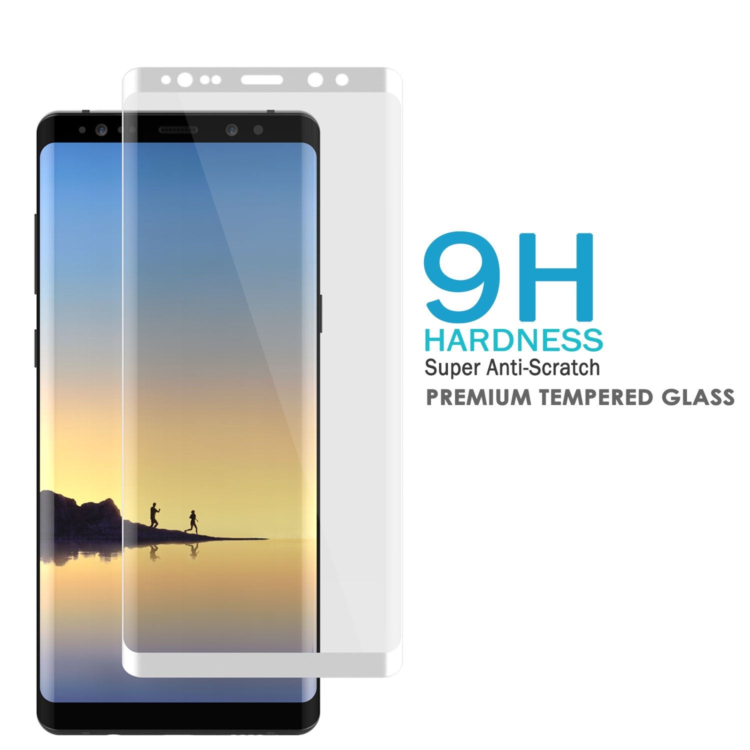 Galaxy Note 9 White Punkcase Glass SHIELD Tempered Glass Screen Protector 0.33mm Thick 9H Glass