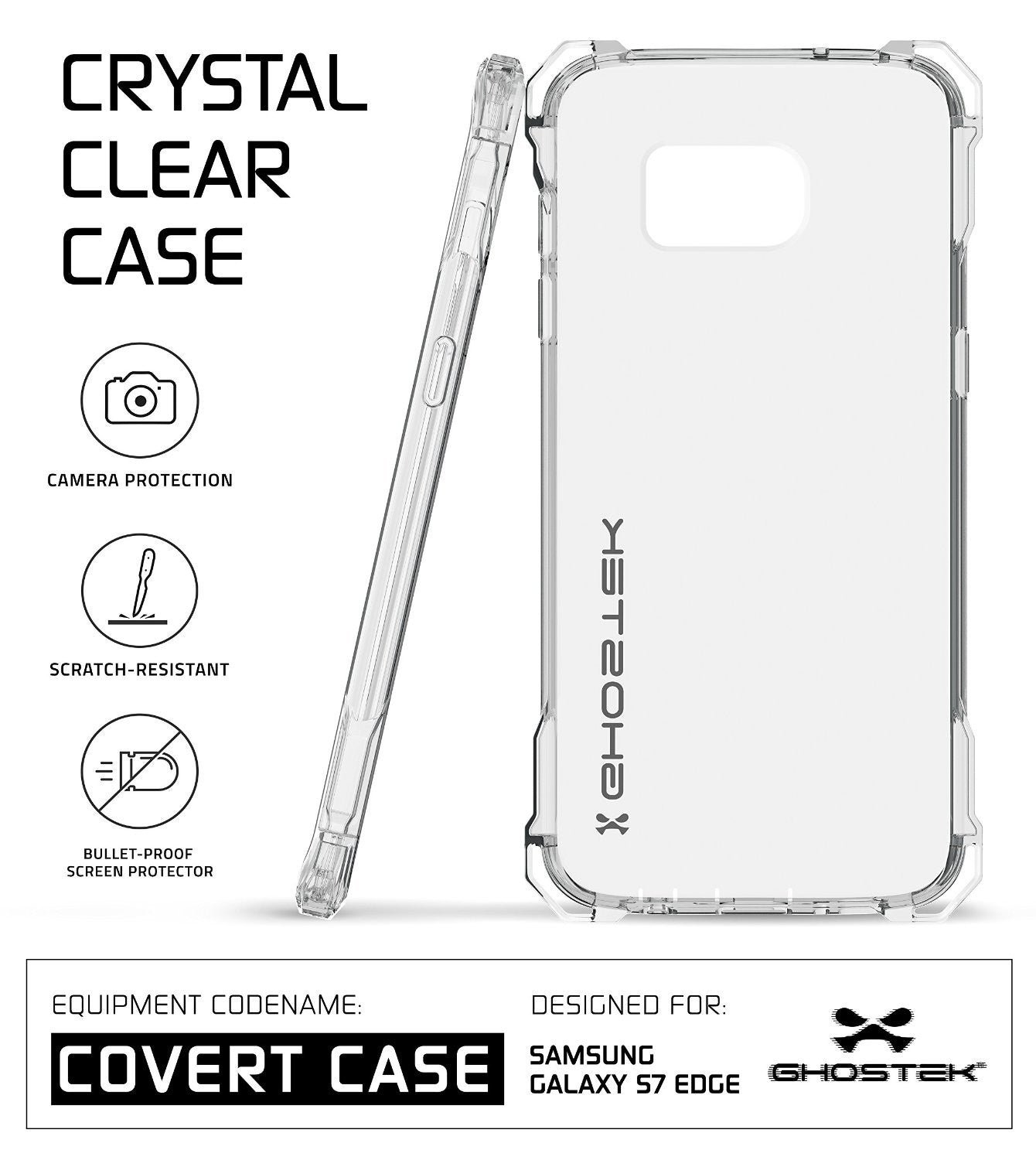 GHOSTEK - Covert Series Premium Impact Case for Samsung S7 Edge | Clear