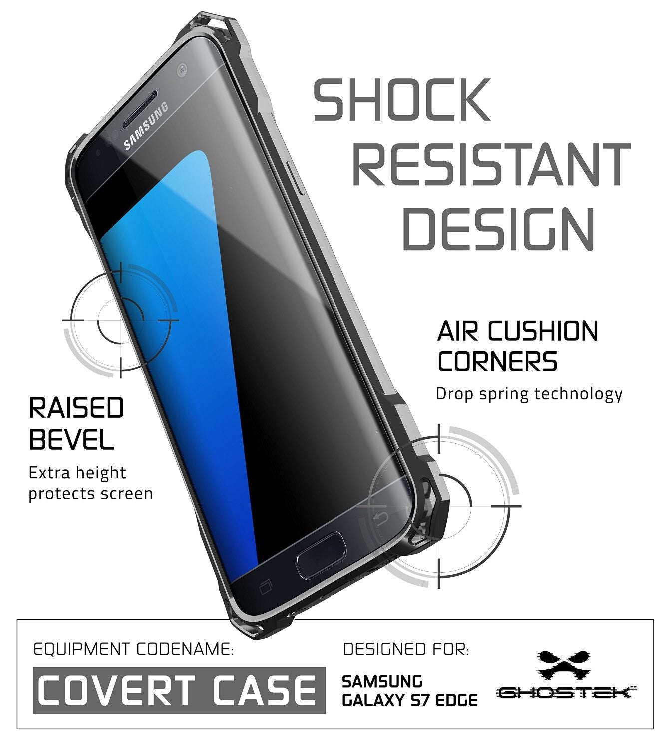 GHOSTEK - Covert Series Premium Impact Case for Samsung S7 Edge | Space Grey