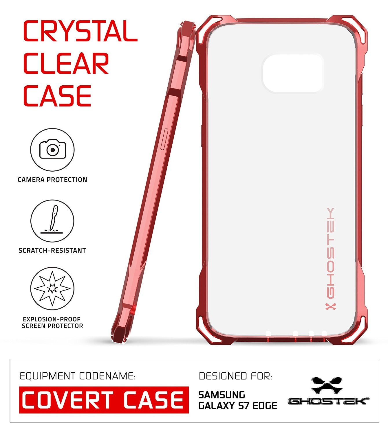 GHOSTEK - Covert Series Premium Impact Case for Samsung S7 Edge | Rose Pink