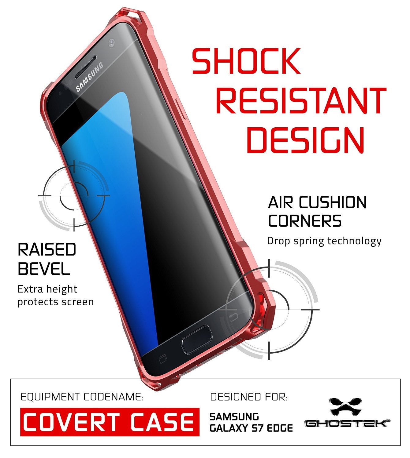 GHOSTEK - Covert Series Premium Impact Case for Samsung S7 Edge | Rose Pink