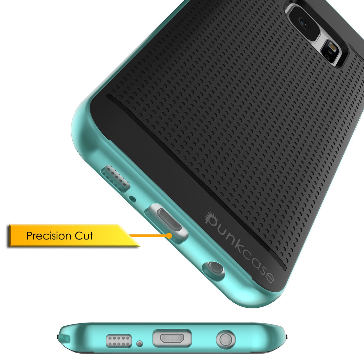 Galaxy S7 Edge Case, Punkcase Stealth Teal Series Hybrid 3-Piece Shockproof Dual Layer Cover