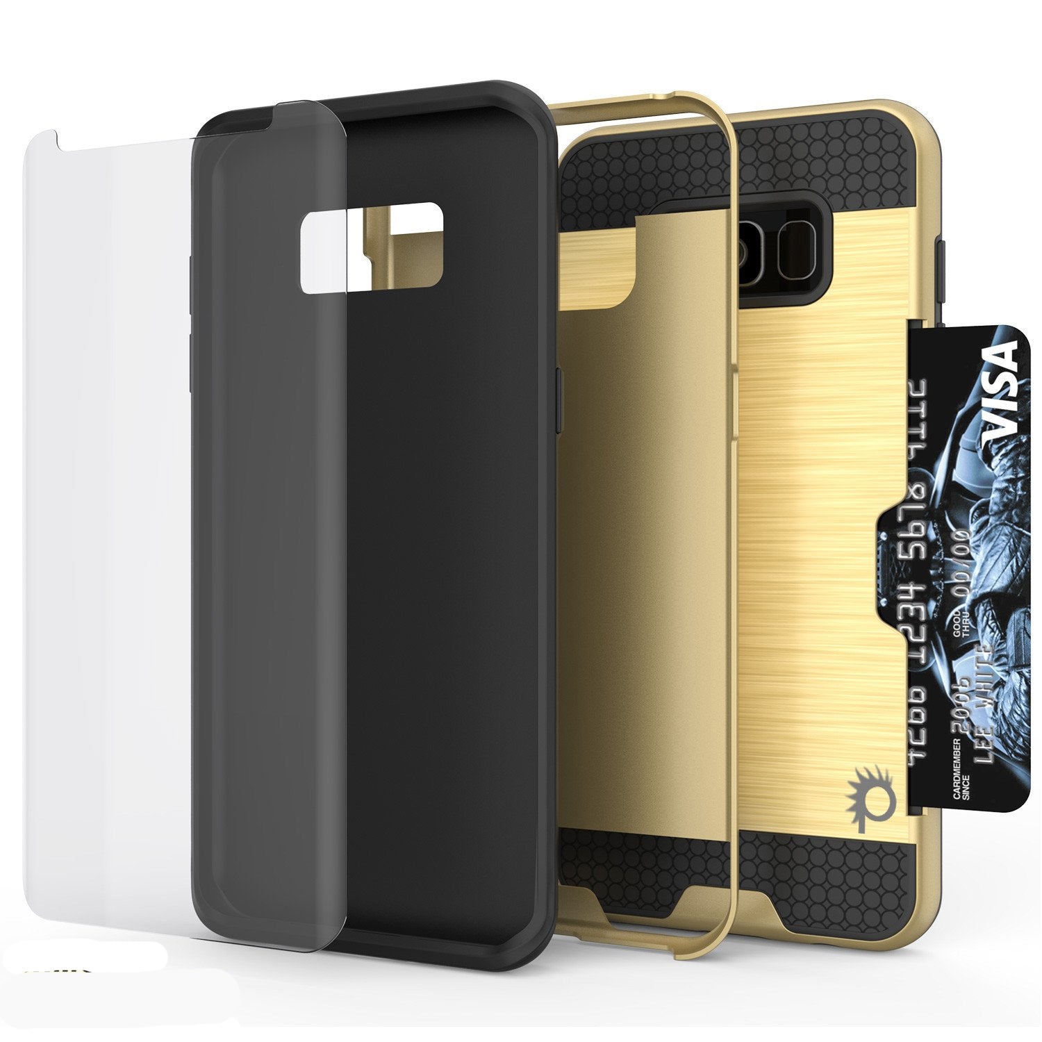 Galaxy S8 Case PunkCase SLOT Gold Series Slim Armor Soft Cover Case