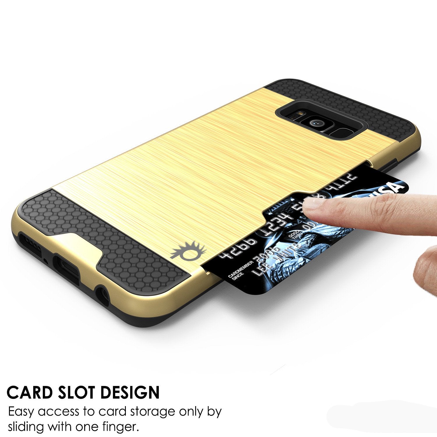 Galaxy S8 Plus Case PunkCase SLOT Gold Series Slim Armor Soft Cover Case