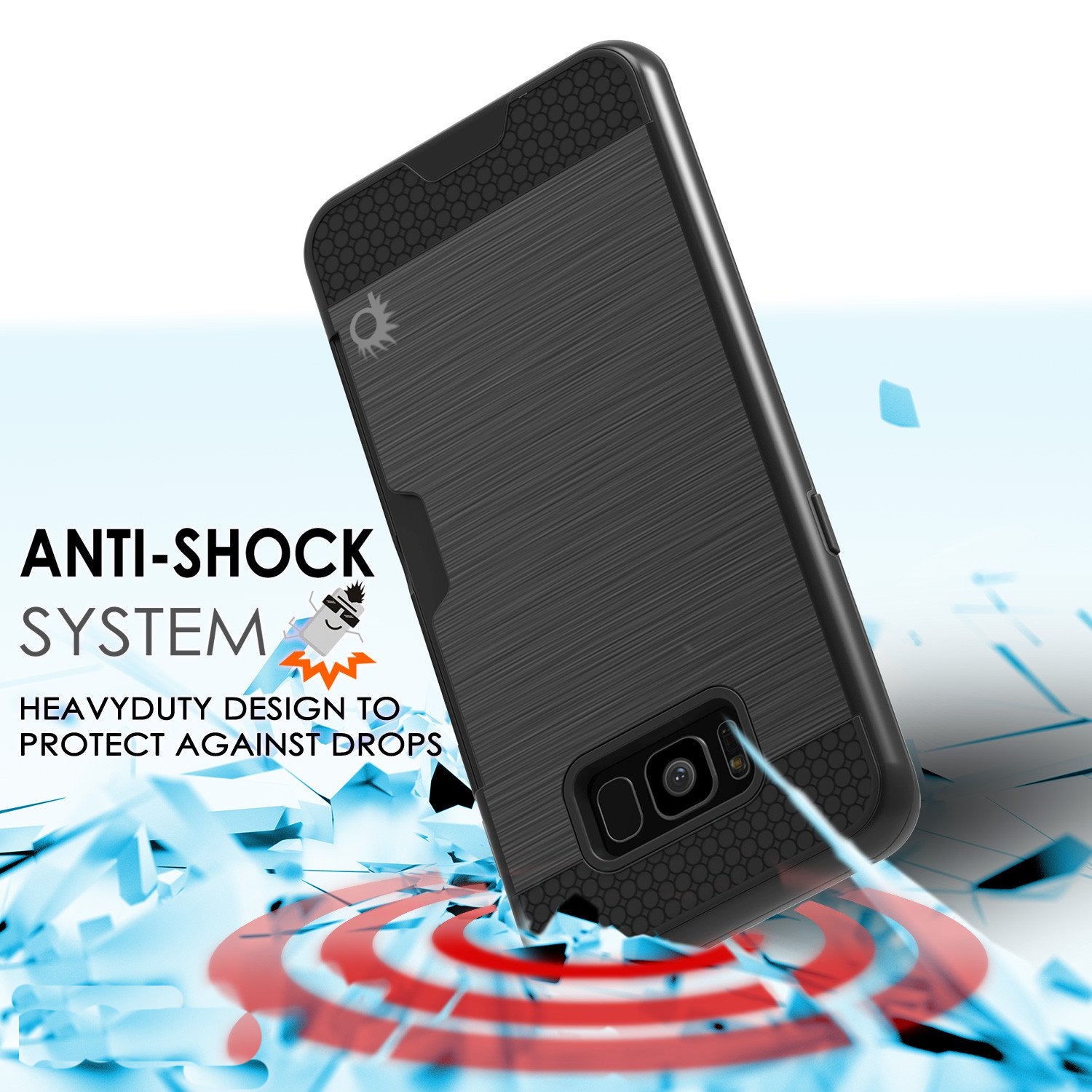 Galaxy S8 Case PunkCase SLOT Black Series Slim Armor Soft Cover Case