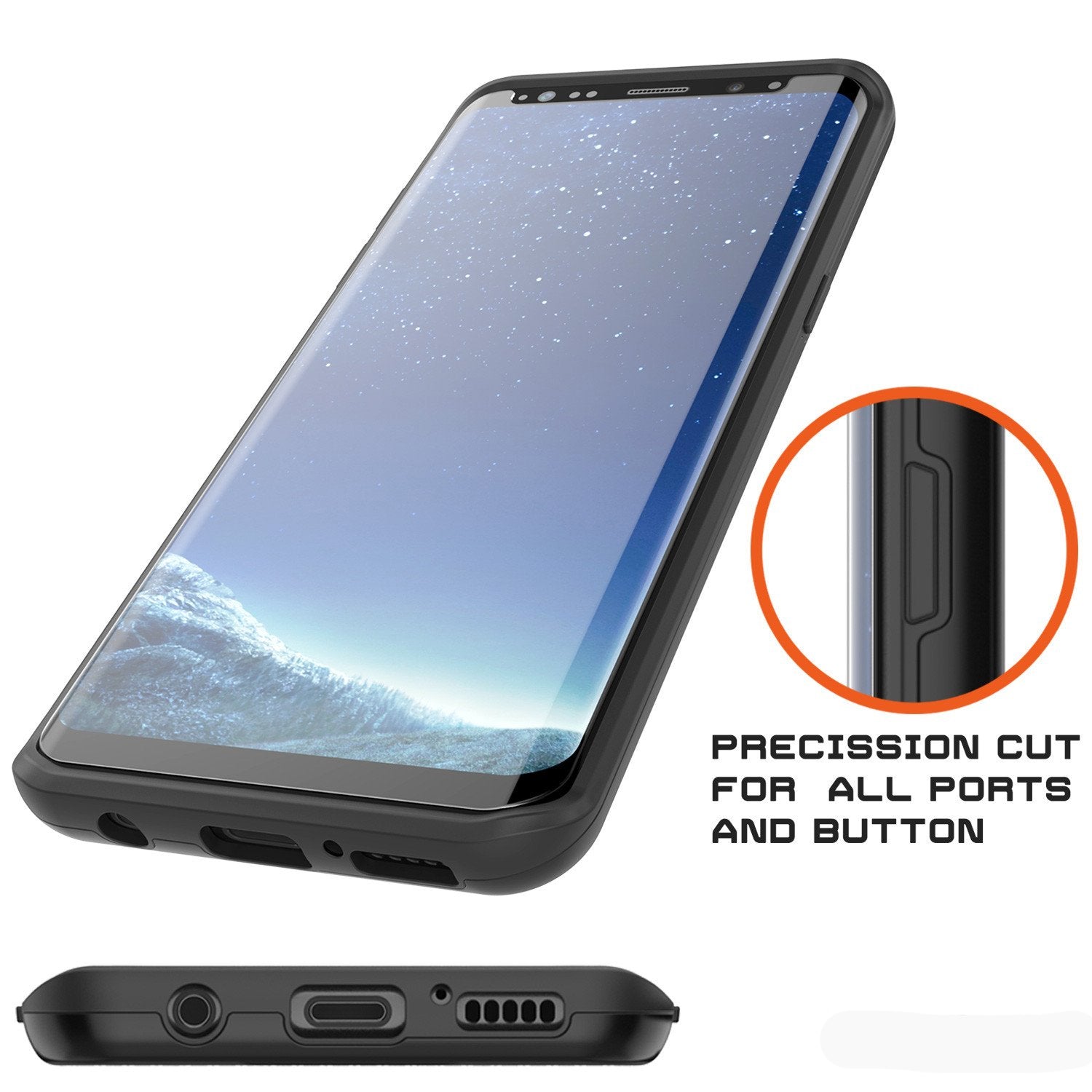 Galaxy S8 Case PunkCase SLOT Black Series Slim Armor Soft Cover Case