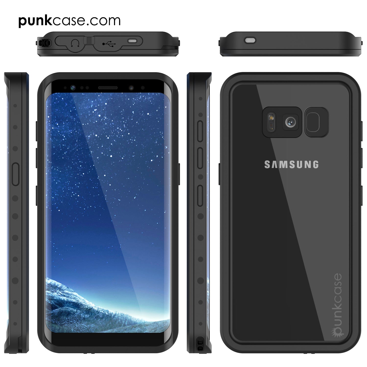 Galaxy S8 Plus Waterproof Case PunkCase StudStar Clear