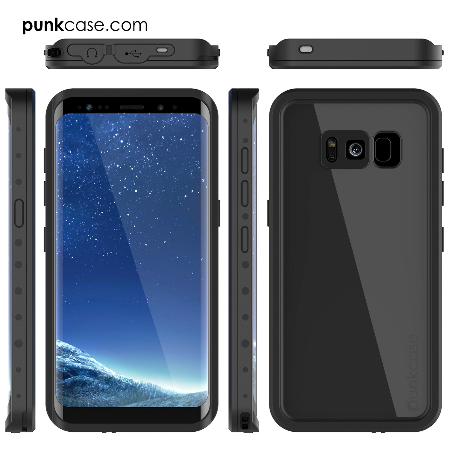 Galaxy S8 Waterproof Case PunkCase StudStar Black