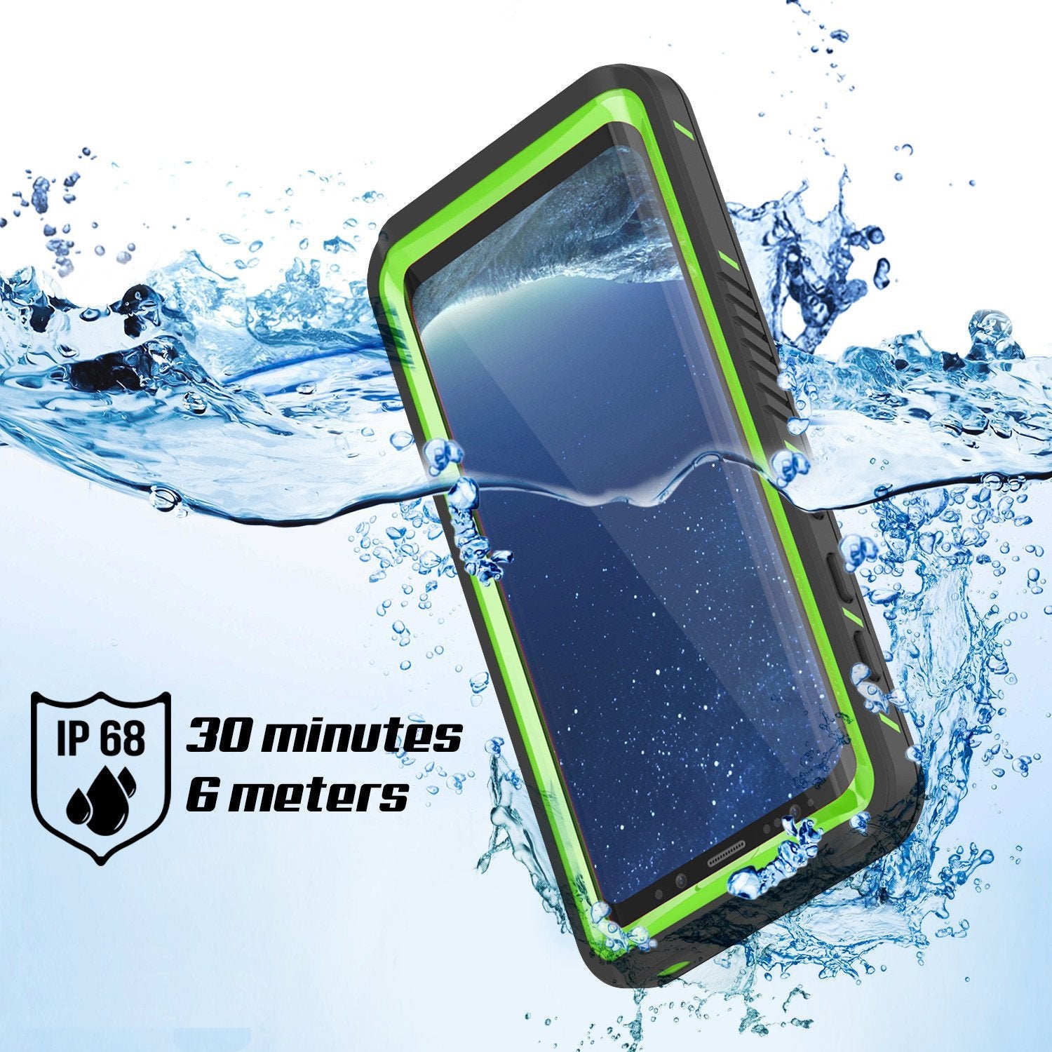 Galaxy S8 PLUS Waterproof Case, Punkcase [Extreme Series] Slim Fit, Armor Cover W/ Built In Screen Protector for Samsung Galaxy S8+ [Green]