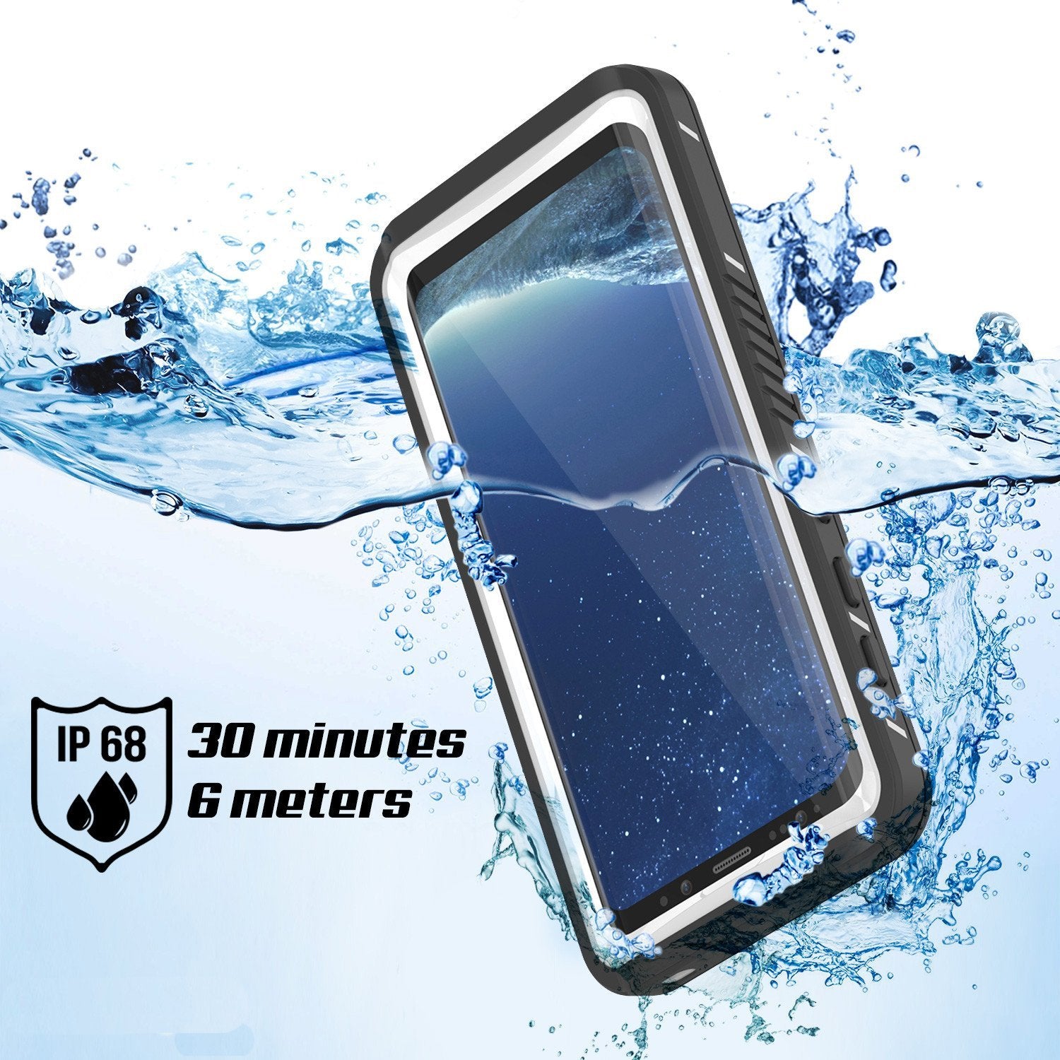 Galaxy S8 Waterproof Case, Punkcase [Extreme Series] [Slim Fit] [IP68 Certified] [Shockproof] [Snowproof] [Dirproof] Armor Cover [White]