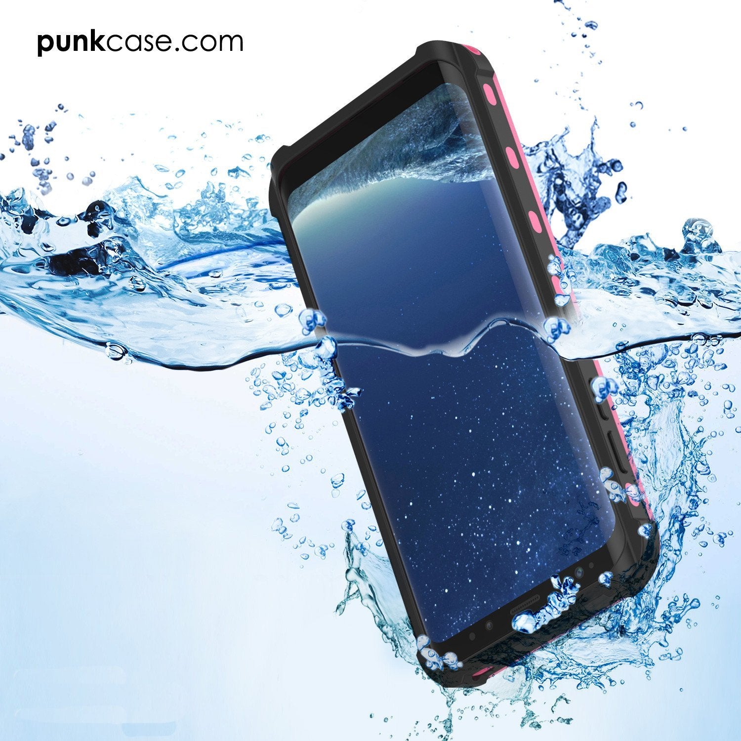 Galaxy S8 Waterproof Case, Punkcase [KickStud Series] [Slim Fit] [IP68 Certified] [Shockproof] [Snowproof] Armor Cover [PINK]