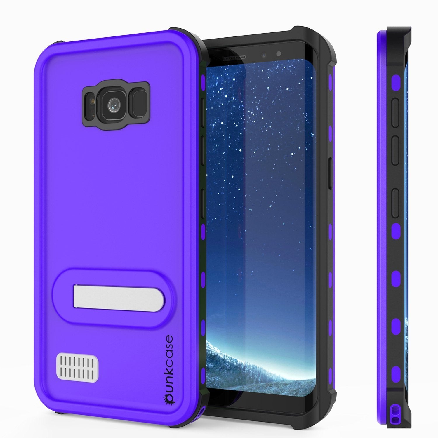 Galaxy S8 Waterproof Case, Punkcase KickStud Purple Series, [Slim Fit] [IP68 Certified] [Shockproof] [Snowproof] Armor Cover.