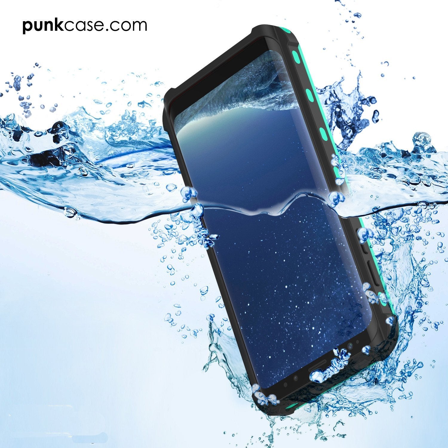 Galaxy S8 Plus Waterproof Case, Punkcase [KickStud Series] [Slim Fit] [IP68 Certified] [Shockproof] [Snowproof] Armor Cover [TEAL]
