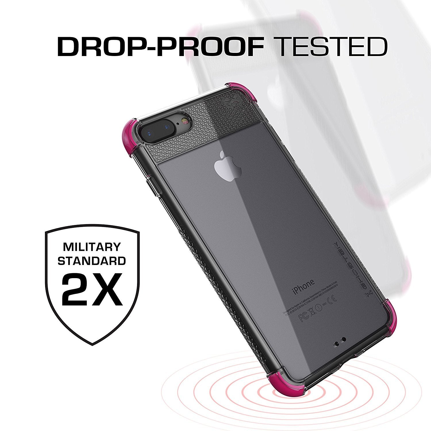 iPhone 8+ Plus Case, Ghostek Covert 2 Series for iPhone 8+ Plus Protective Case [ Pink]