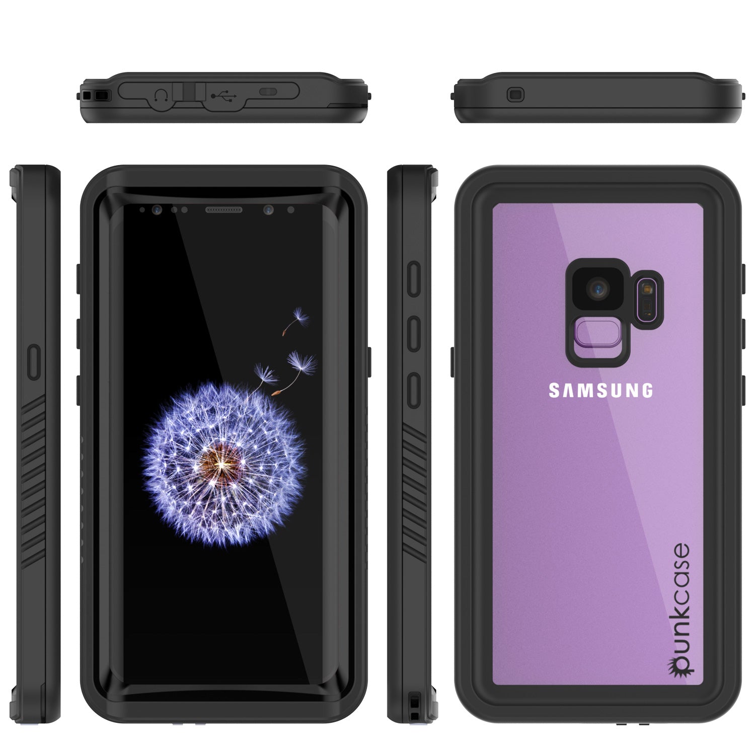 Punkcase Galaxy S9 Extreme Series Waterproof Body | Black