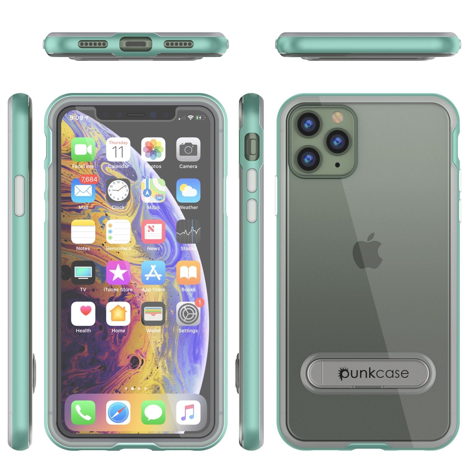 iPhone 11 Pro Max Case, PUNKcase [LUCID 3.0 Series] [Slim Fit] Armor Cover w/ Integrated Screen Protector [Teal]