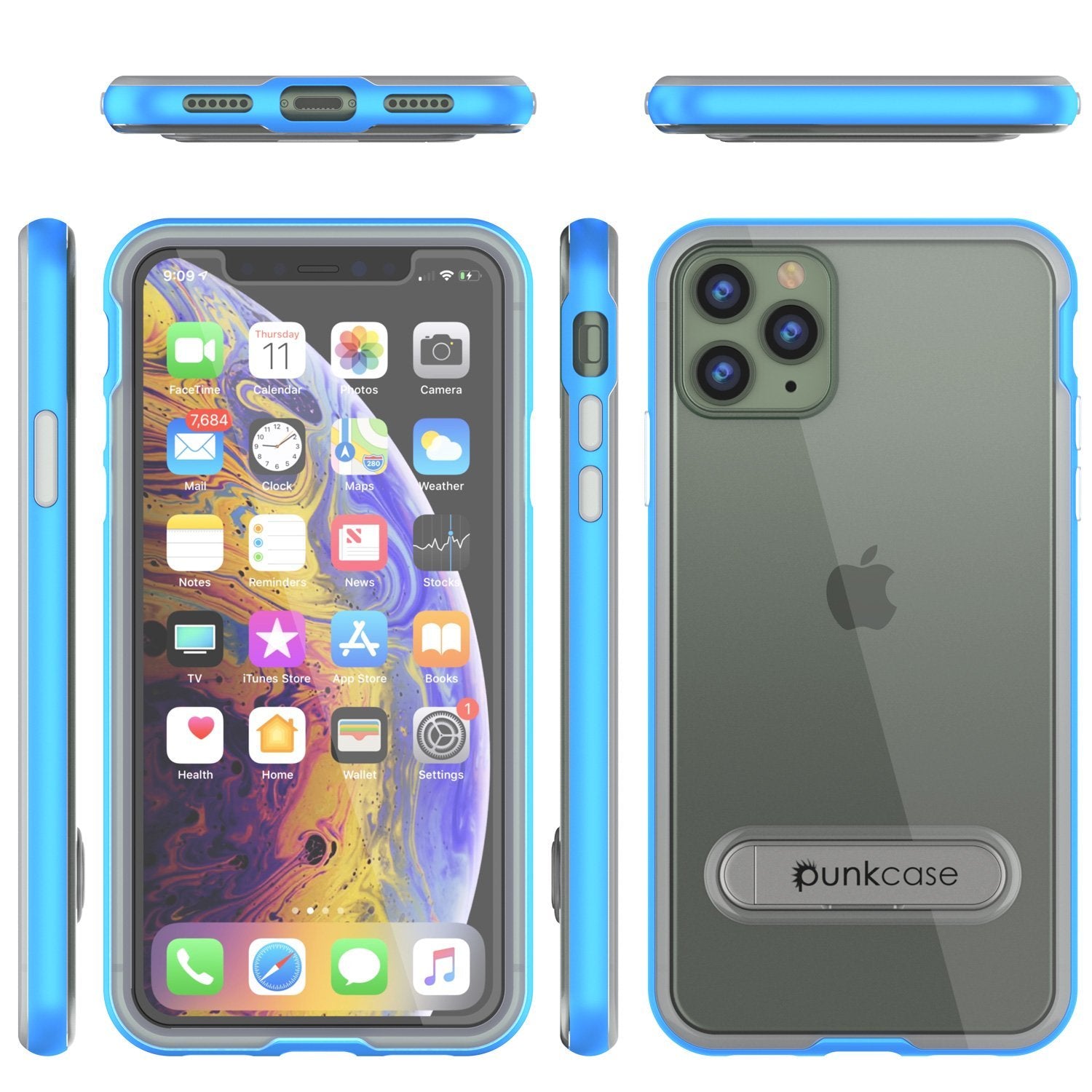 iPhone 12 Pro Max Case, PUNKcase [LUCID 3.0 Series] [Slim Fit] Protective Cover w/ Integrated Screen Protector [Blue]