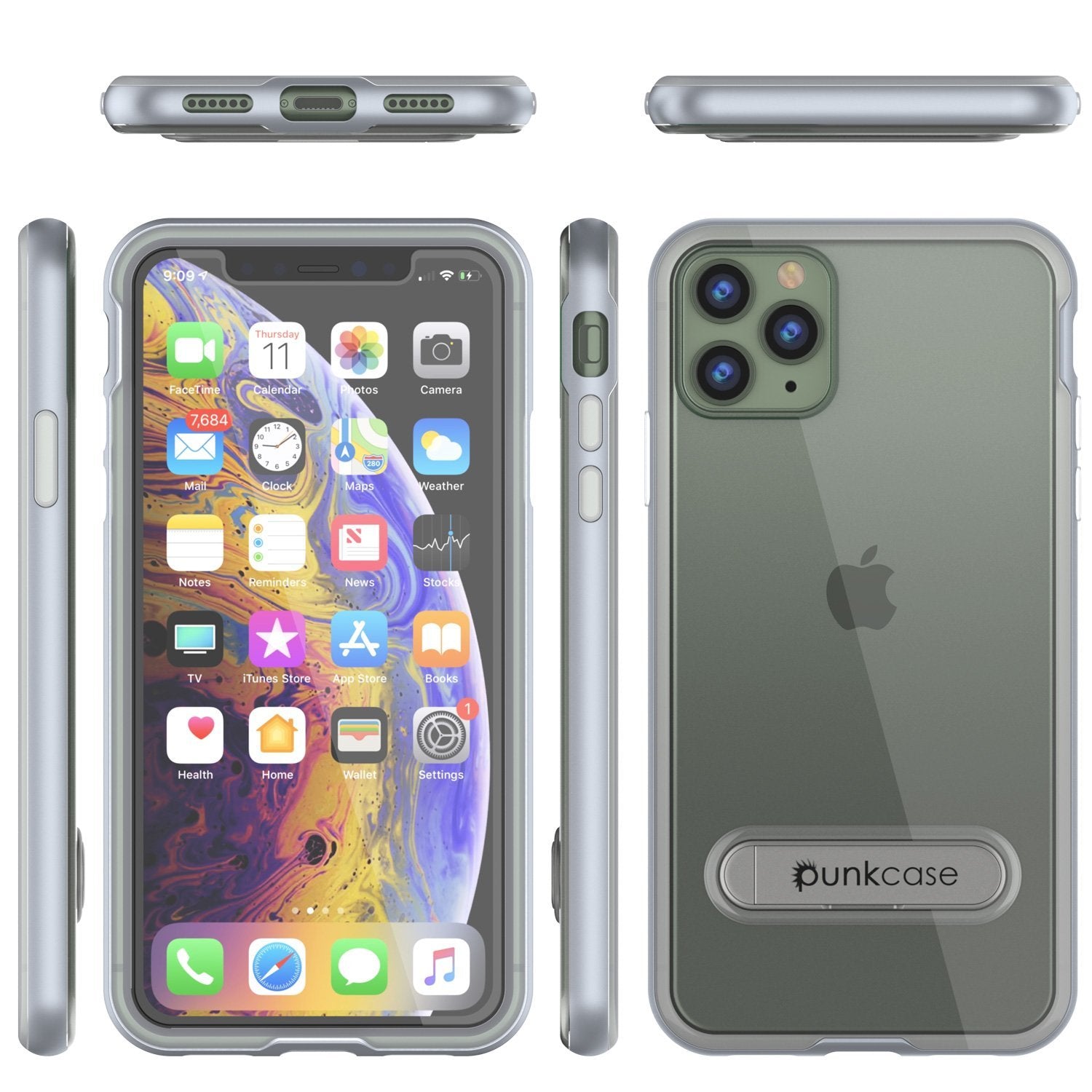 iPhone 12 Pro Case, PUNKcase [LUCID 3.0 Series] [Slim Fit] Protective Cover w/ Integrated Screen Protector [Silver]