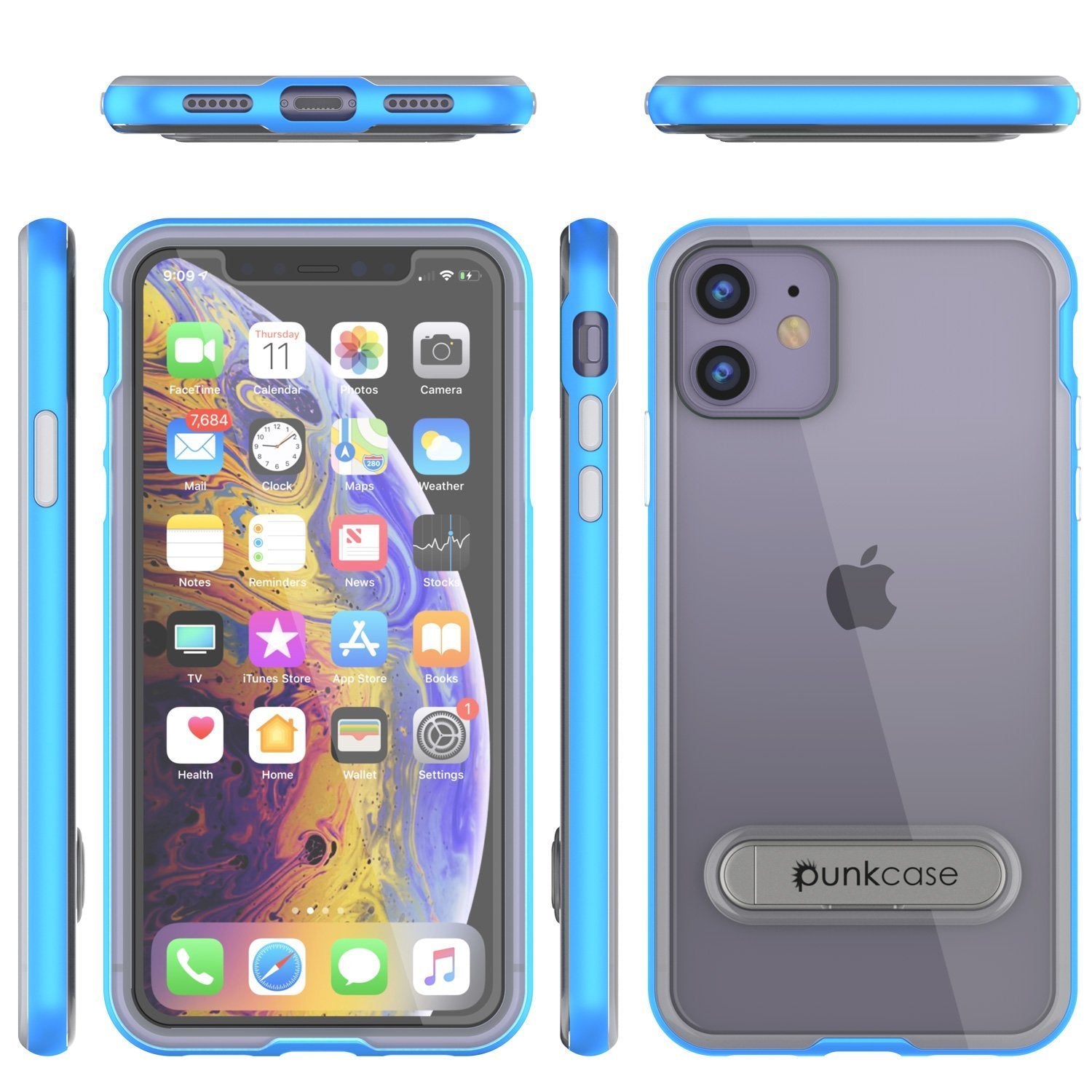 iPhone 12 Mini Case, PUNKcase [LUCID 3.0 Series] [Slim Fit] Protective Cover w/ Integrated Screen Protector [Blue]