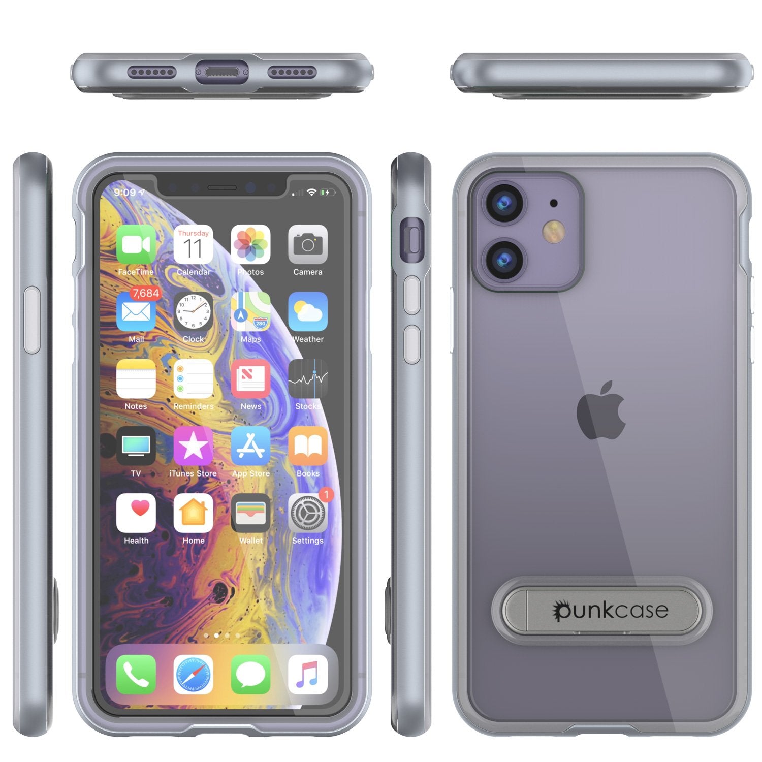 iPhone 11 Case, PUNKcase [LUCID 3.0 Series] [Slim Fit] Armor Cover w/ Integrated Screen Protector [Silver]