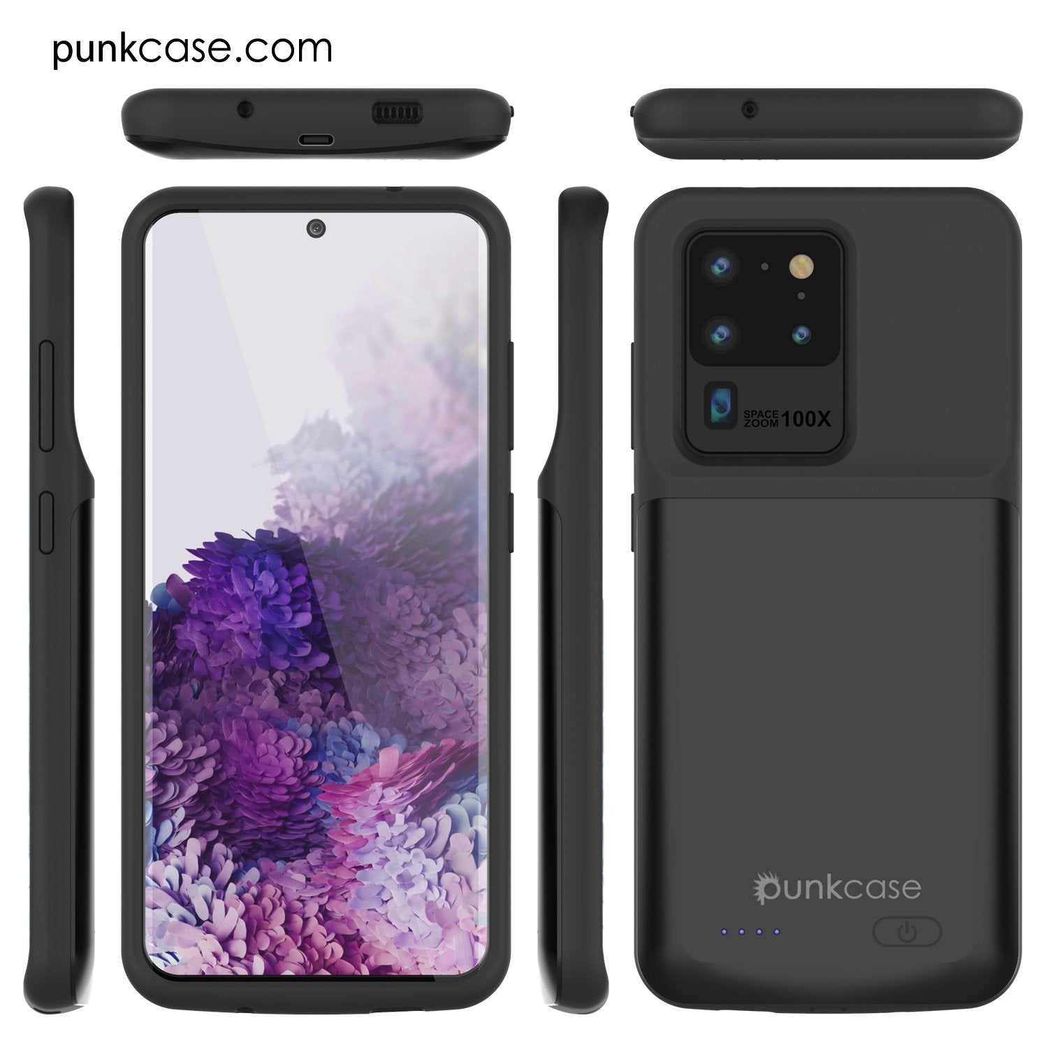 PunkJuice S20 Ultra Battery Case All Black - Fast Charging Power Juice Bank with 6000mAh