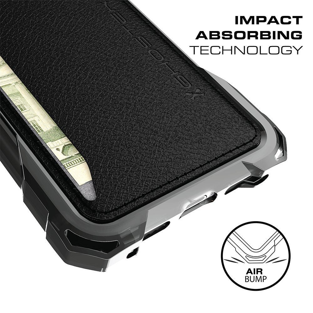 iPhone 7 Plus Wallet Case, Ghostek Exec Brown Series | Slim Armor Hybrid Impact Bumper | TPU PU Leather Credit Card Slot Holder Sleeve Cover
