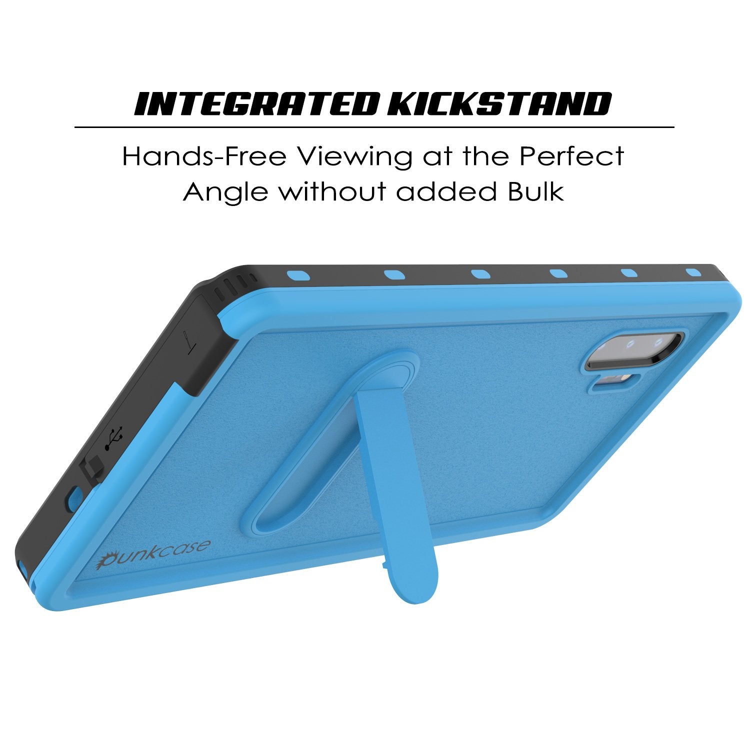 PunkCase Galaxy Note 10 Waterproof Case, [KickStud Series] Armor Cover [Light-Blue]