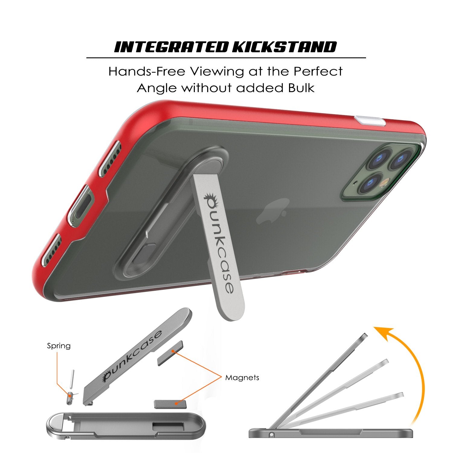 iPhone 11 Pro Max Case, PUNKcase [LUCID 3.0 Series] [Slim Fit] Armor Cover w/ Integrated Screen Protector [Red]