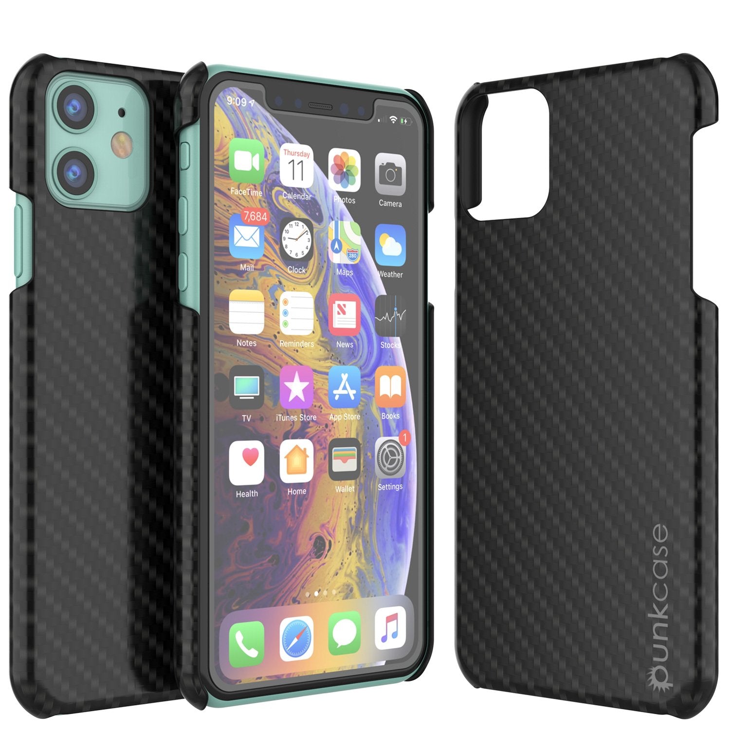 iPhone 11 Case, Punkcase CarbonShield, Heavy Duty & Ultra Thin 2 Piece Dual Layer [shockproof]