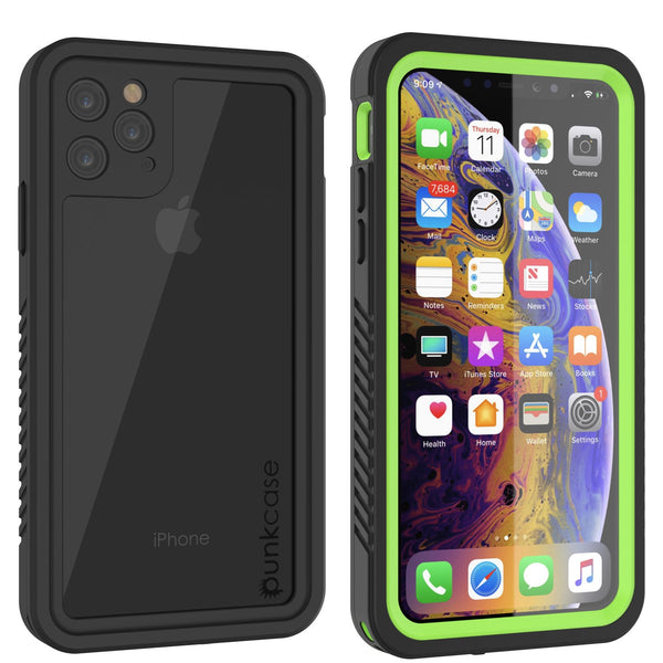 iPhone 11 Pro Max Waterproof Case, Punkcase [Extreme Series] Armor Cover W/ Built In Screen Protector [Light Green]