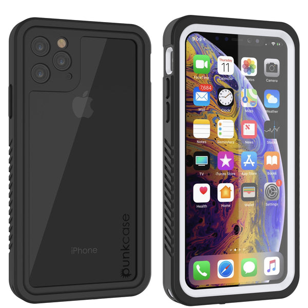 iPhone 11 Pro Max Waterproof Case, Punkcase [Extreme Series] Armor Cover W/ Built In Screen Protector [White]