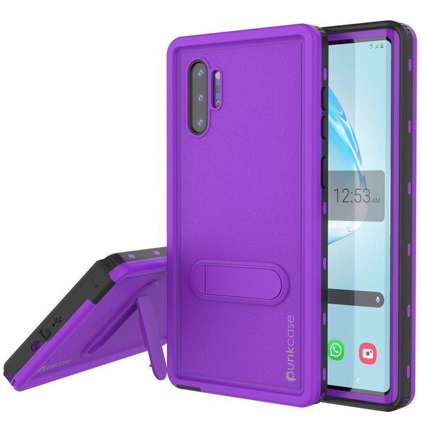 PunkCase Galaxy Note 10+ Plus Waterproof Case, [KickStud Series] Armor Cover [Purple]