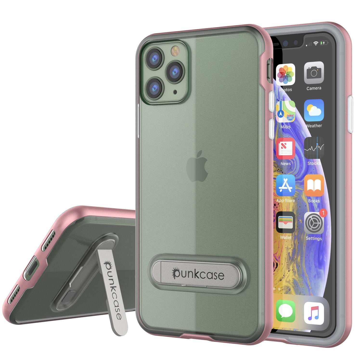 iPhone 12 Pro Case, PUNKcase [LUCID 3.0 Series] [Slim Fit] Protective Cover w/ Integrated Screen Protector [Rose Gold]