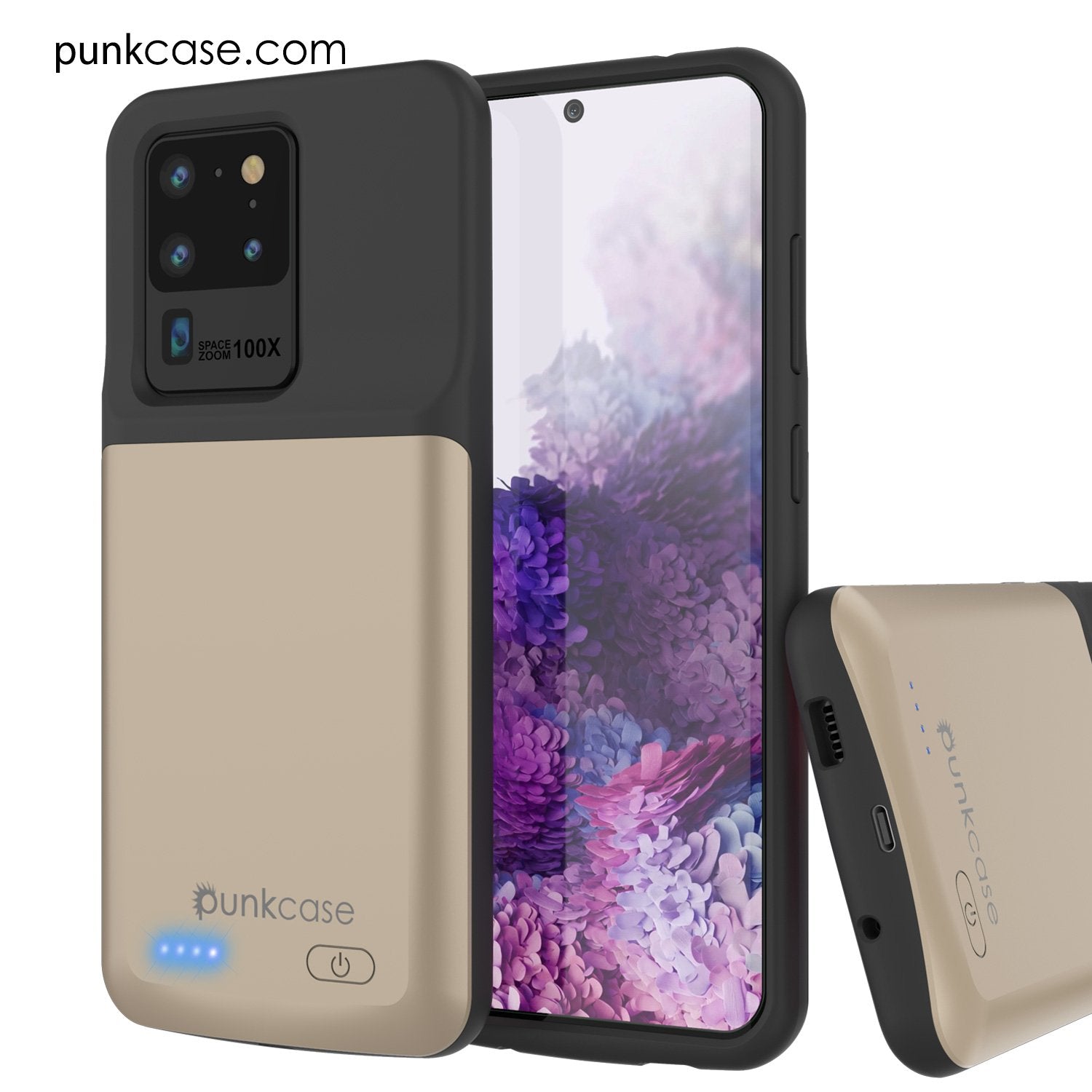 PunkJuice S20 Ultra Battery Case Gold - Fast Charging Power Juice Bank with 6000mAh