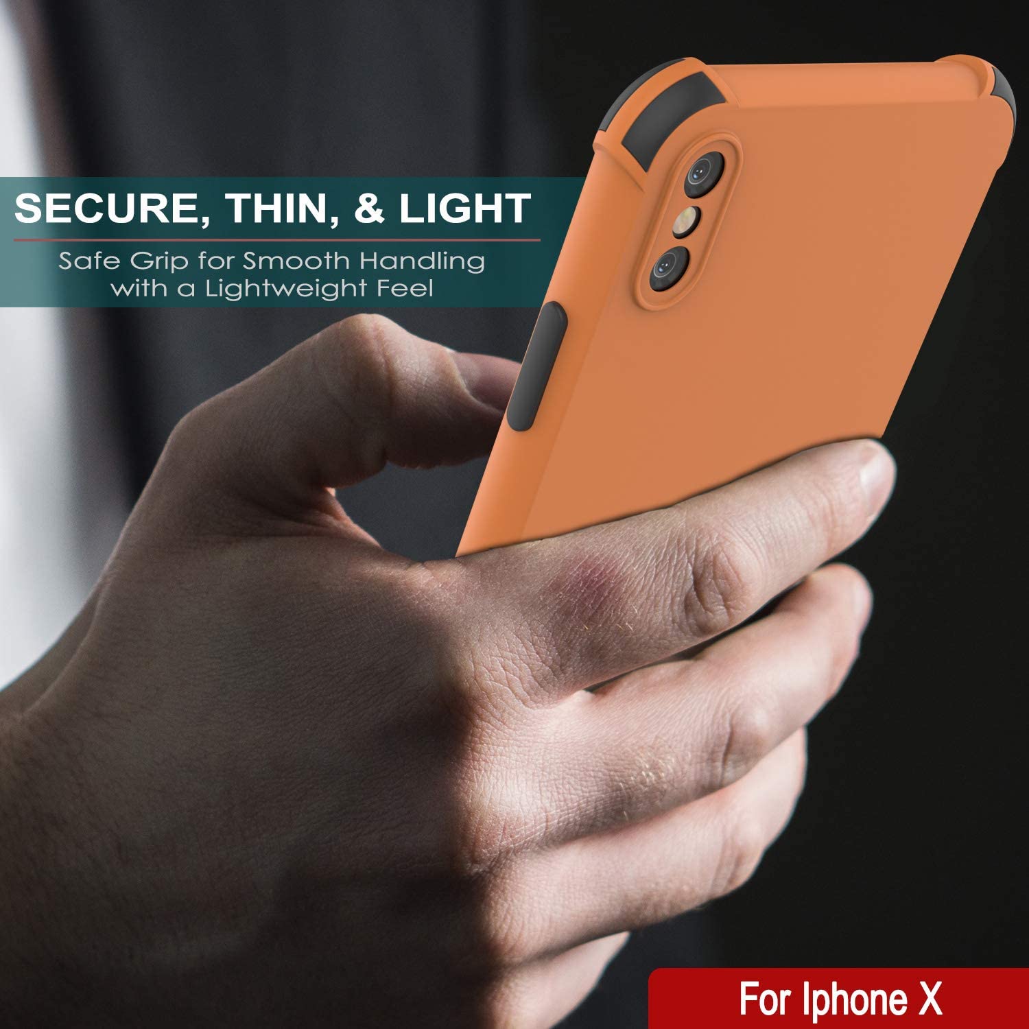 Punkcase Protective & Lightweight TPU Case [Sunshine Series] for iPhone X [Orange]