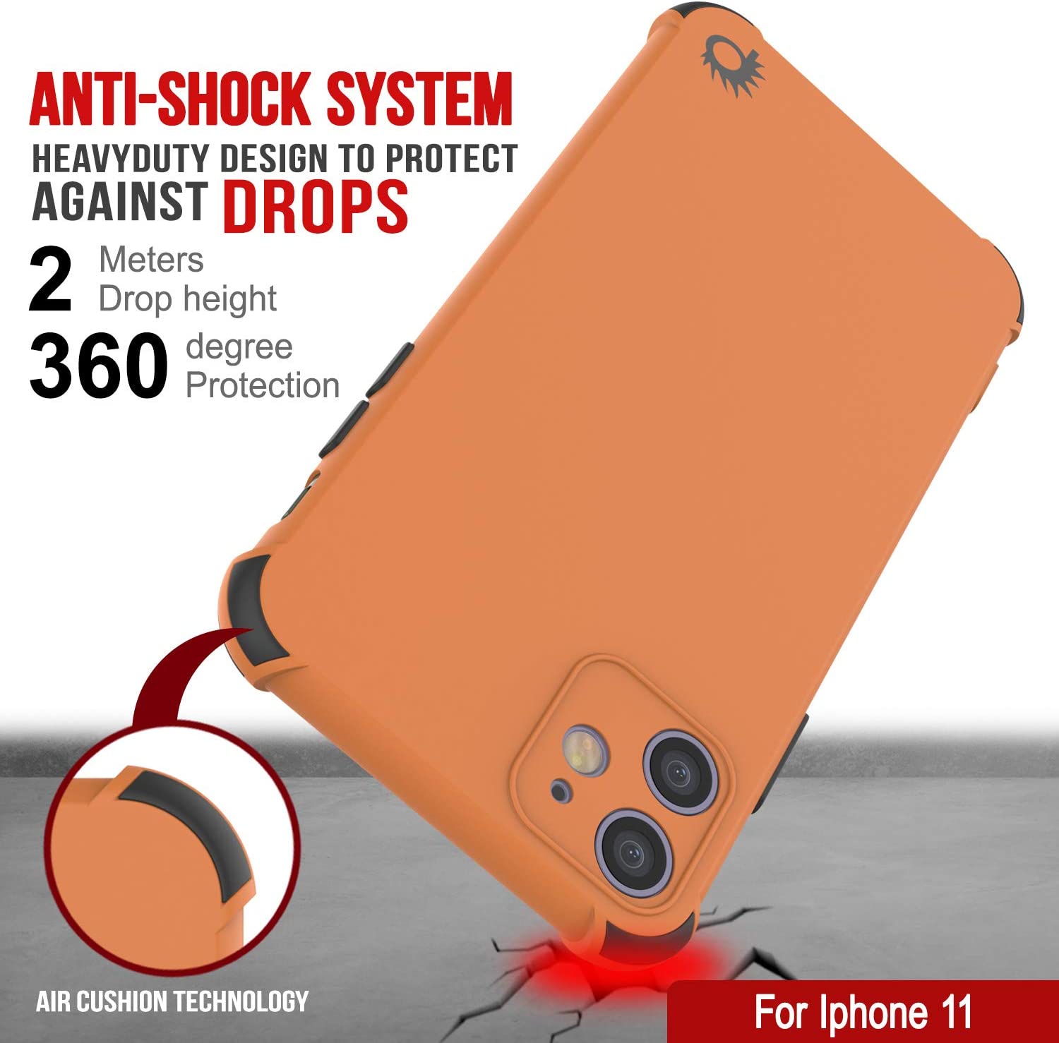 Punkcase Protective & Lightweight TPU Case [Sunshine Series] for iPhone 11 [Orange]