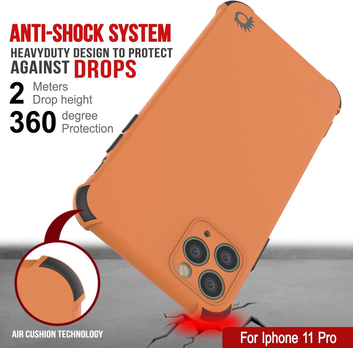 Punkcase Protective & Lightweight TPU Case [Sunshine Series] for iPhone 11 Pro [Orange]