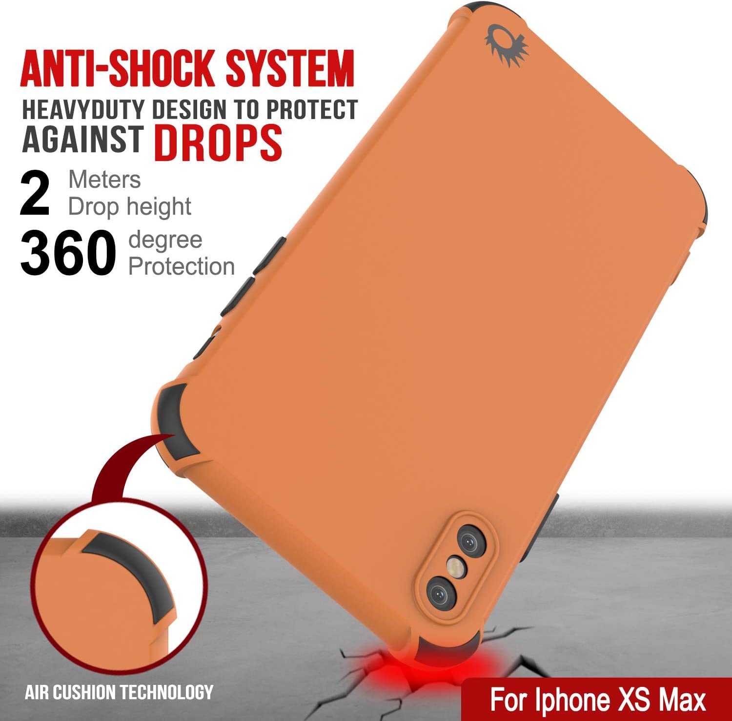 Punkcase Protective & Lightweight TPU Case [Sunshine Series] for iPhone XS Max [Orange]