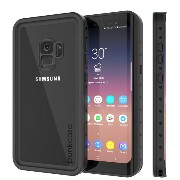 Galaxy S9 Waterproof Case, Punkcase [StudStar Series] [Slim Fit] [IP68 Certified] [Shockproof] [Dirtproof] [Snowproof] Armor Cover [Clear]
